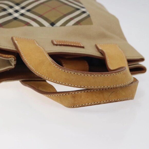 Burberrys Nova Check Blue Label Hand Bag Canvas Brown Auth ti2966 - Picture 8 of 16